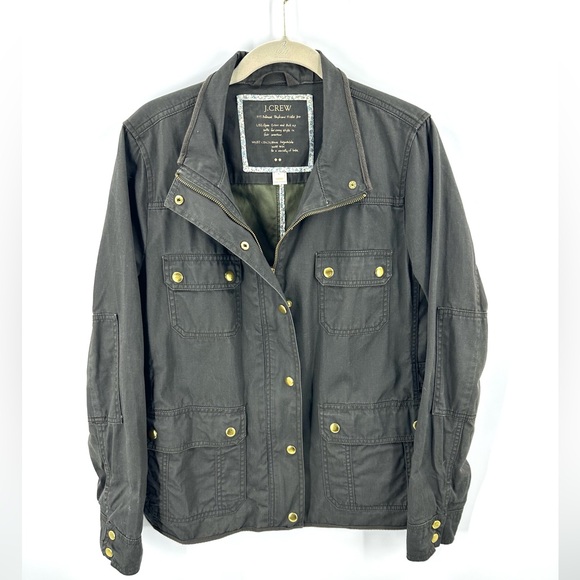 J Crew Relaxed Boyfriend Field Jacket Womens Large Utility Gorp Preppy Military - Picture 9 of 9